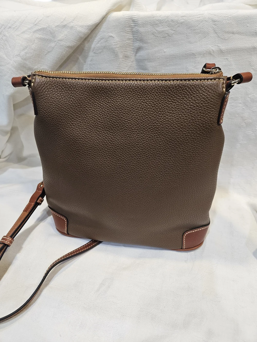 Dooney & Bourke Brown Pebble Leather Crossbody Bag